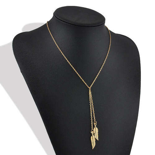 Ladies Beautiful 9KT Gold Plated Double Leaf Necklace